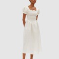 knee length dresses for ladies Linen white dress