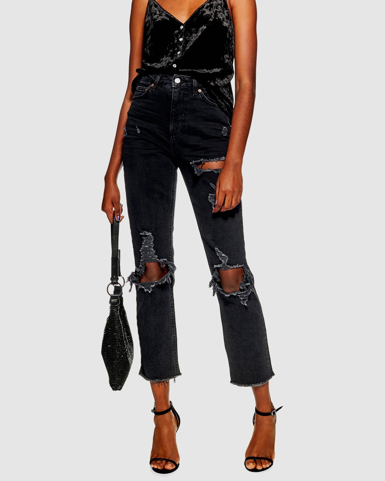 Ripped Straight Jeans