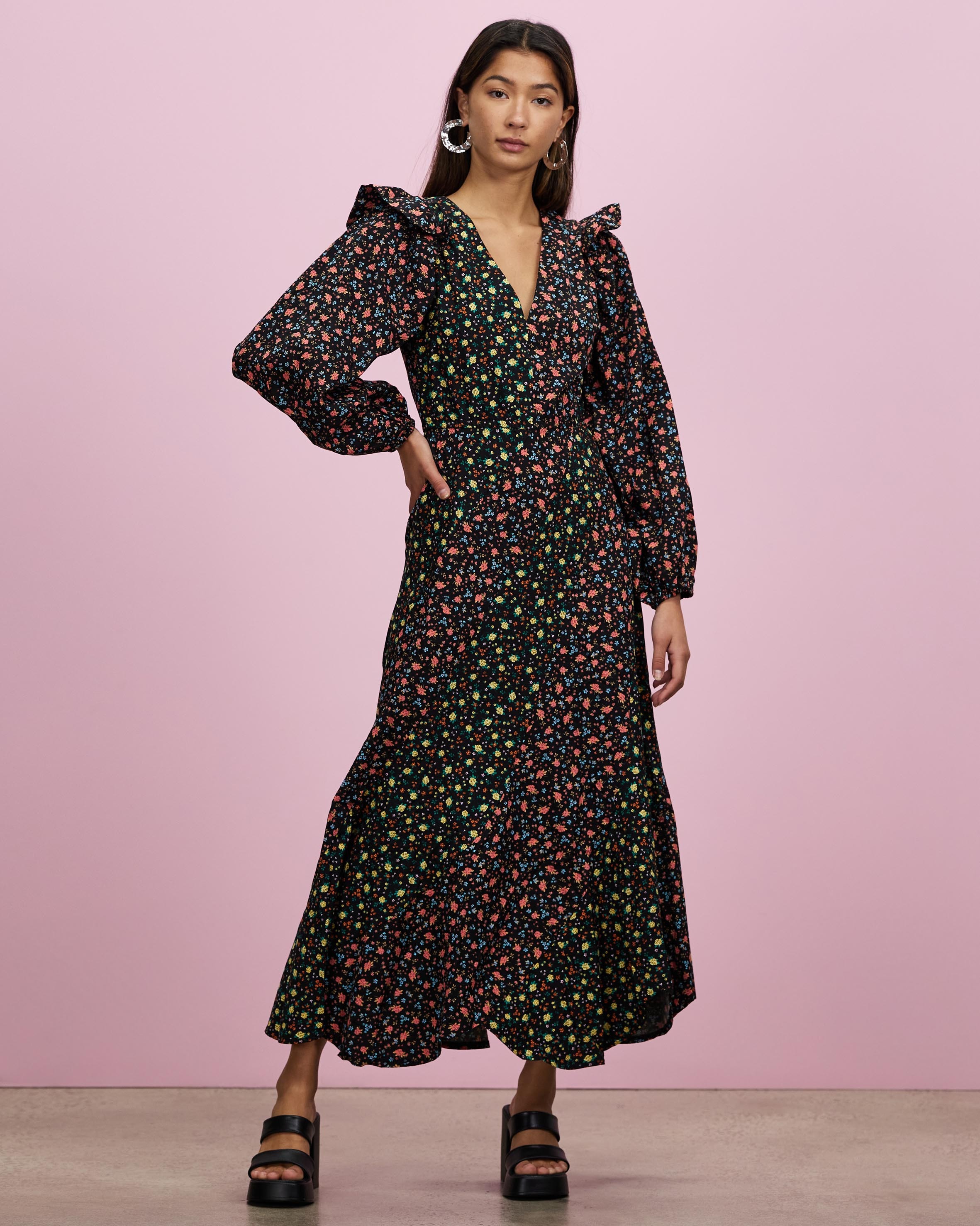 TOPSHOP Topshop Mixed Floral Poplin Chuck On Dress - Multi - AirRobe