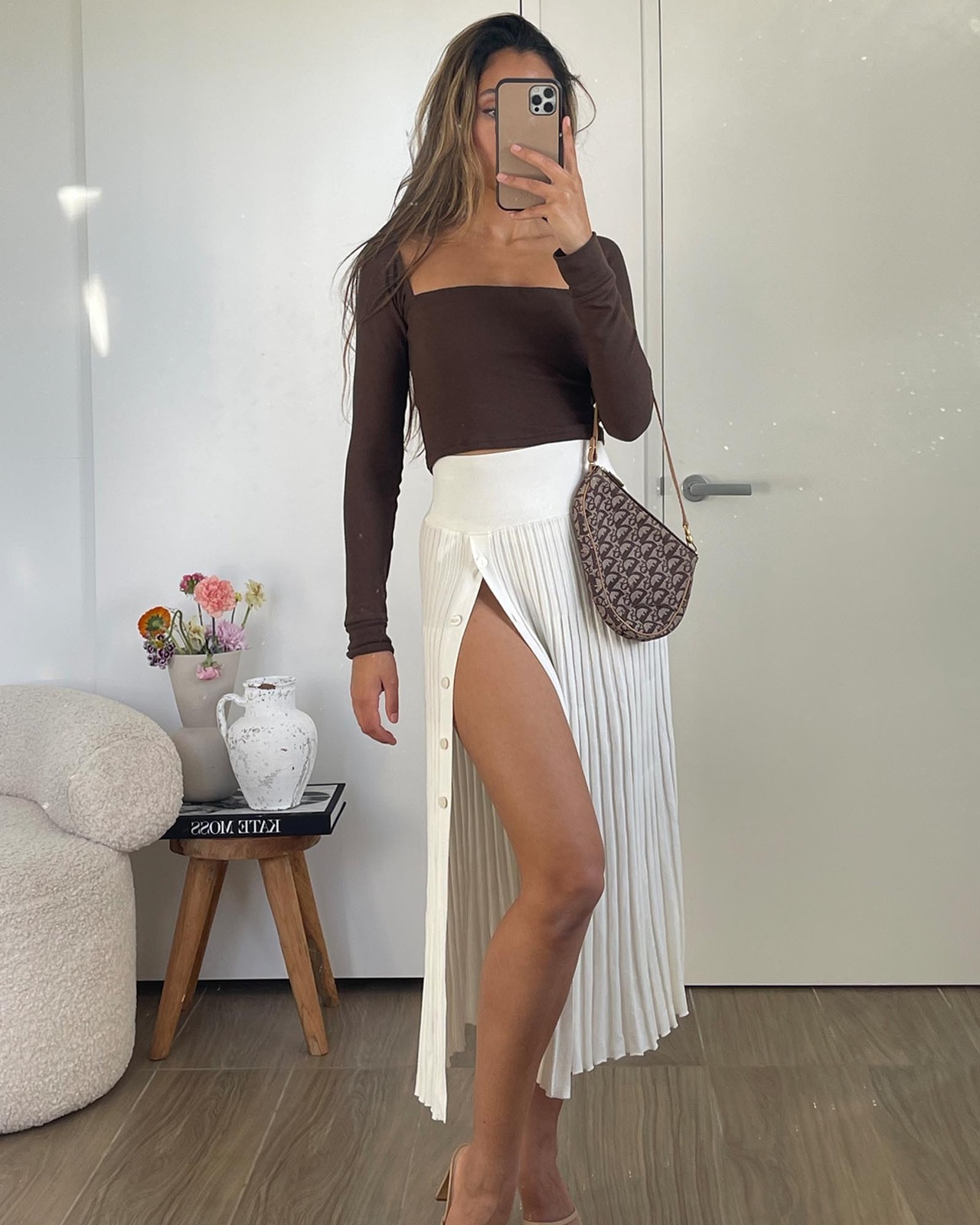 Fall For You Pleated Midi Skirt