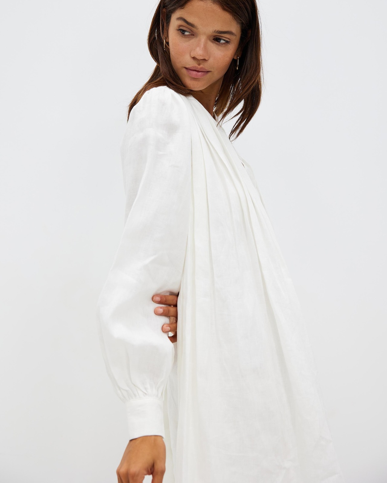Pleat Linen Dress