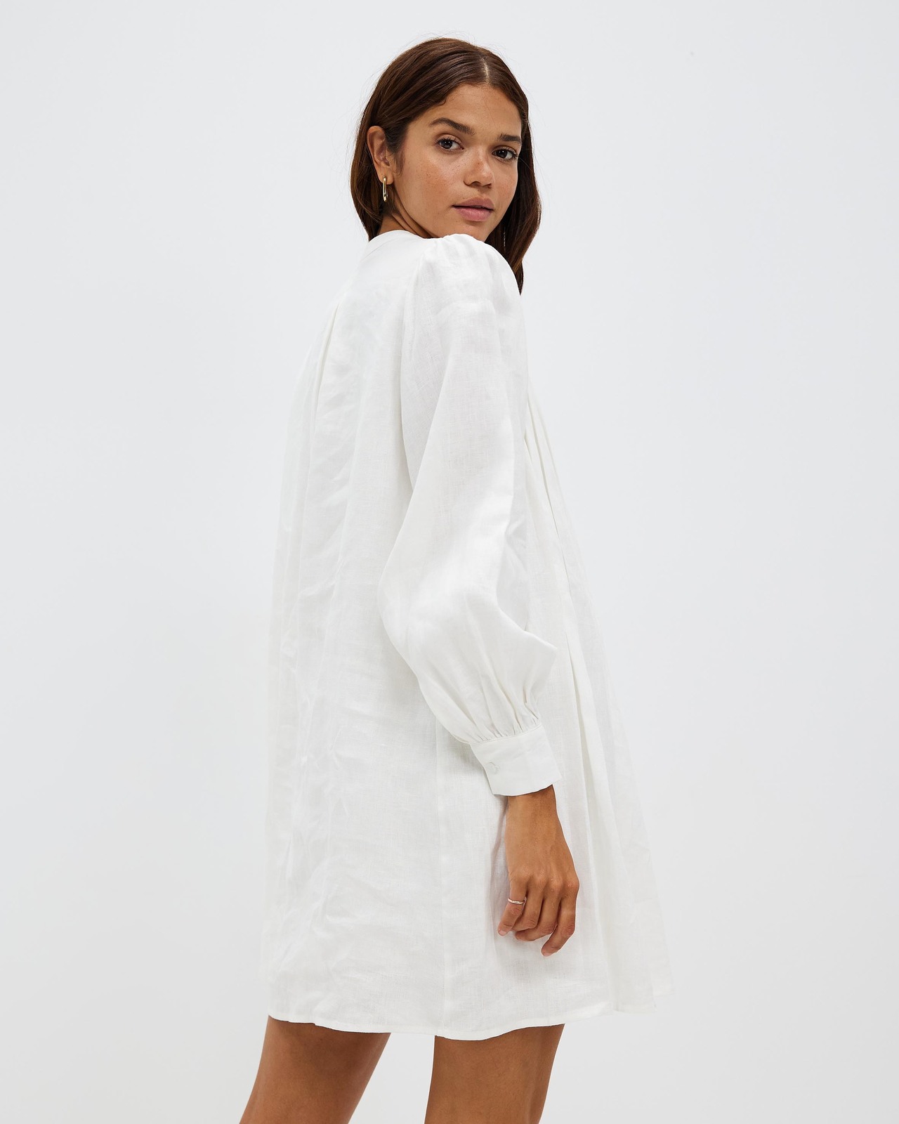 Pleat Linen Dress
