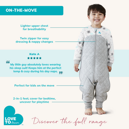 NEW Love To Dream™ Organic Sleep Suit 1.0 TOG Pink Doves
