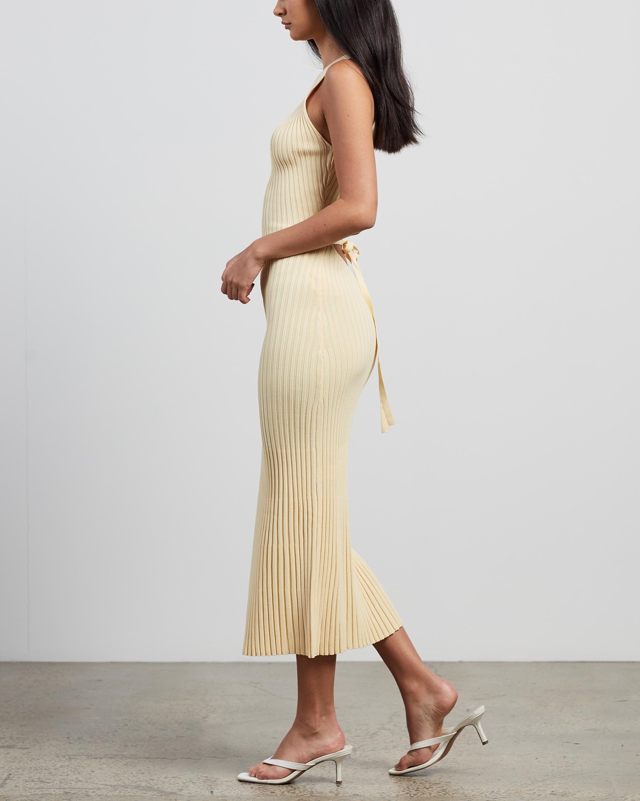 knee length dresses for ladies Bec and Bridge Burrows Knit Midi Dress in Sand – Coco & Lola main image 0