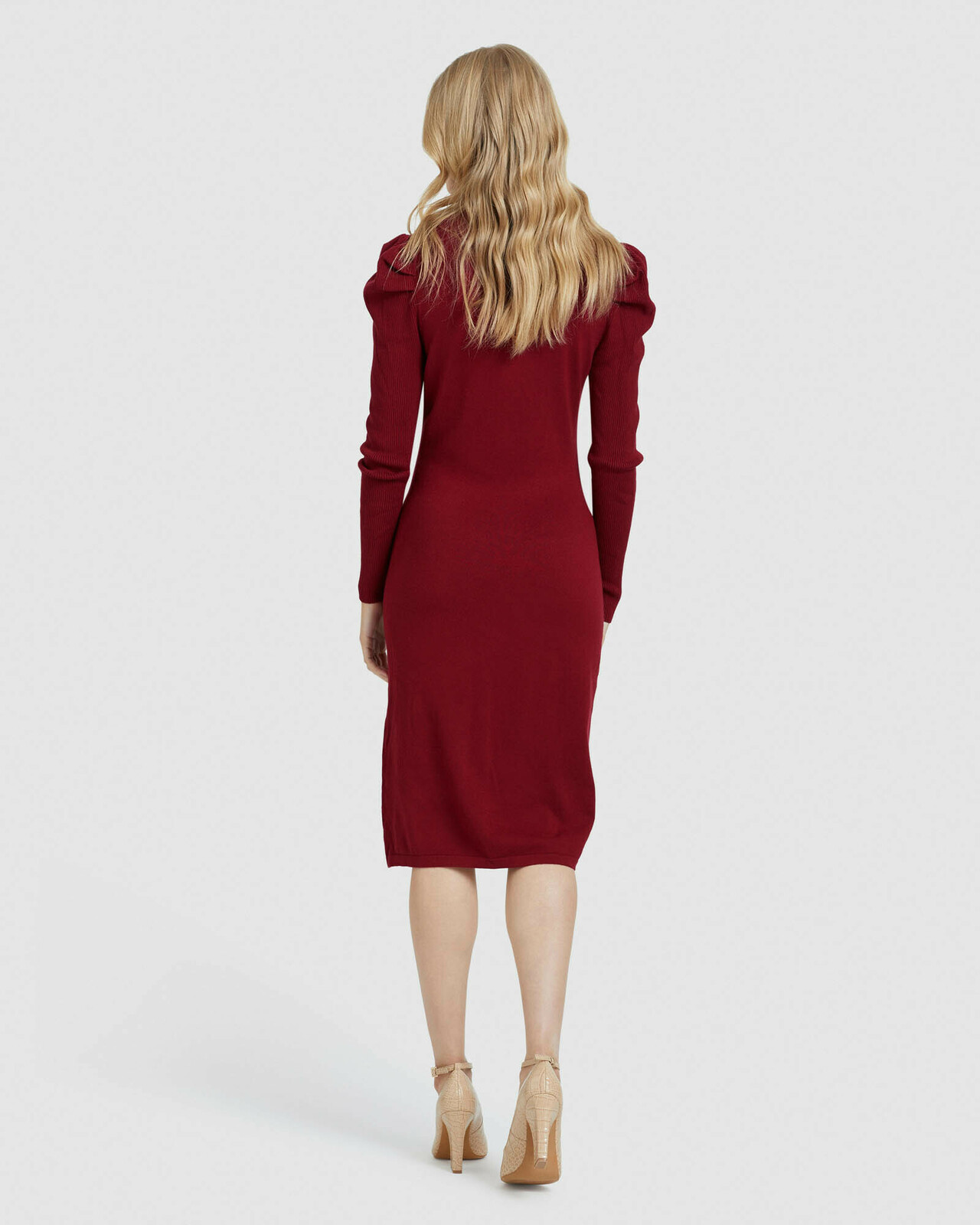 Queenie Puff Sleeve Knitted Dress