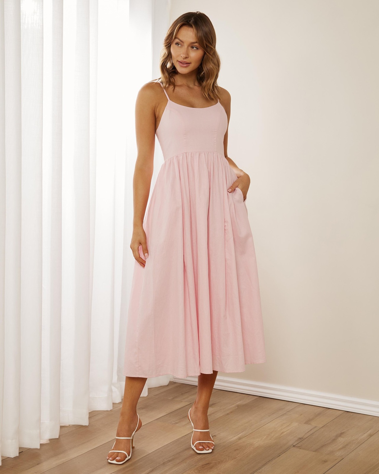 Holly Linen Blend Midi Dress