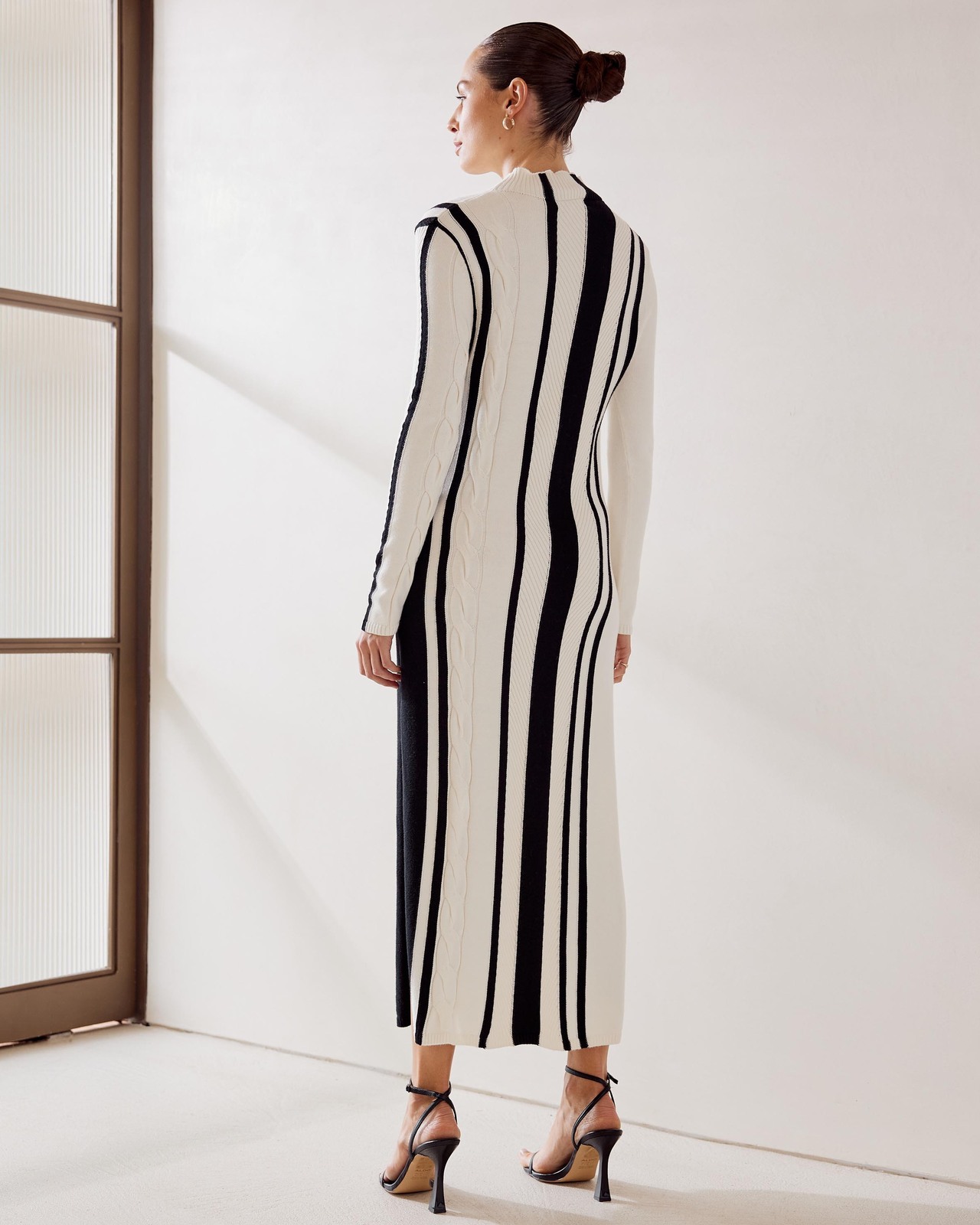 High Neck Cable Knit Dress