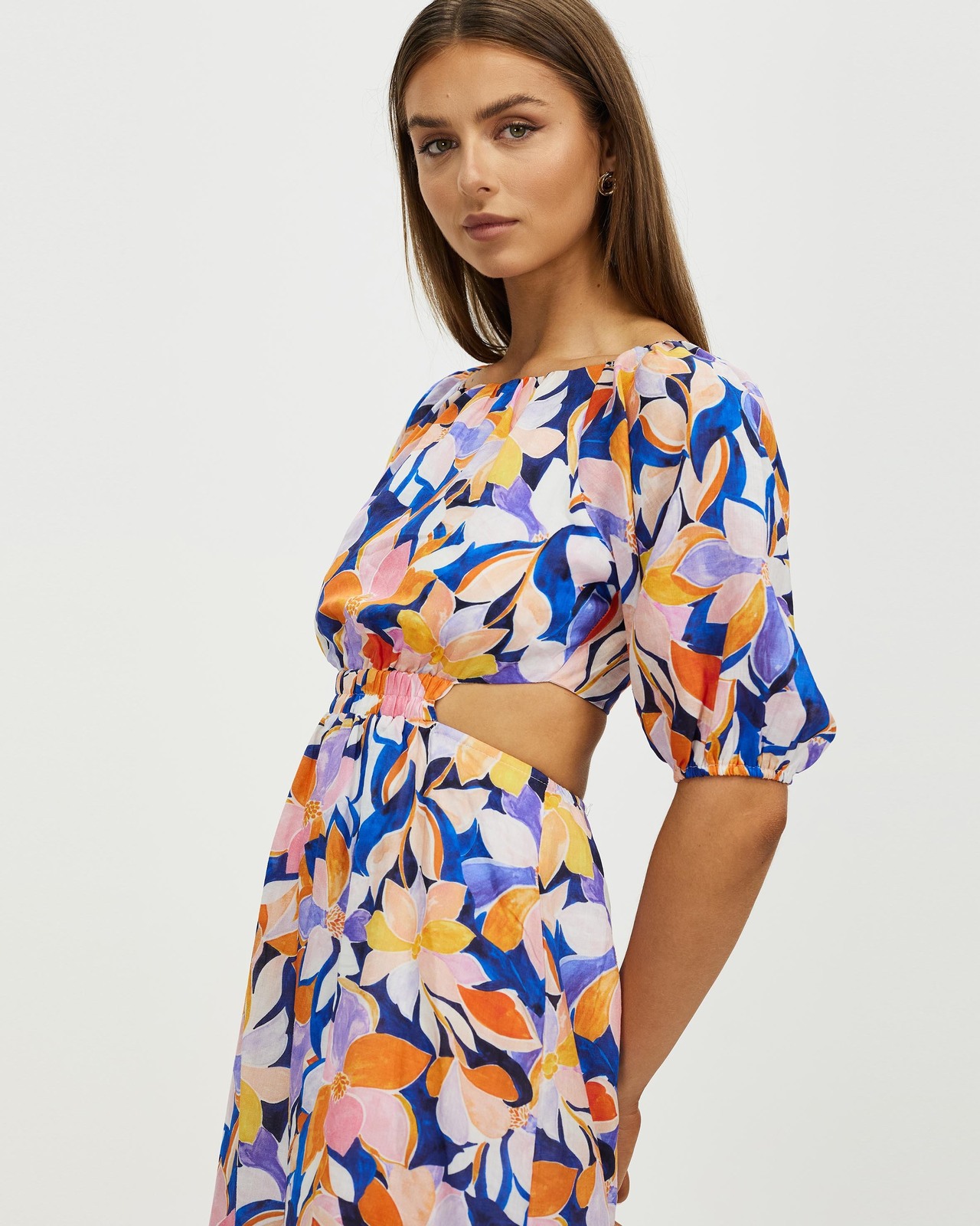 Vita Linen Blend Cut-Out Mini Dress