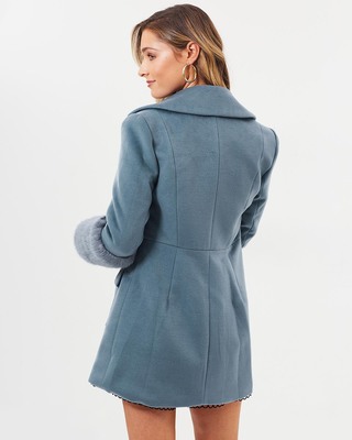 Honey and Beau Kira Fur Sleeve Coat - AirRobe