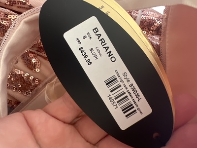 slim fit dress slacks Kim Sequin Dress - Rose Gold - Lumier by Bariano main image 1