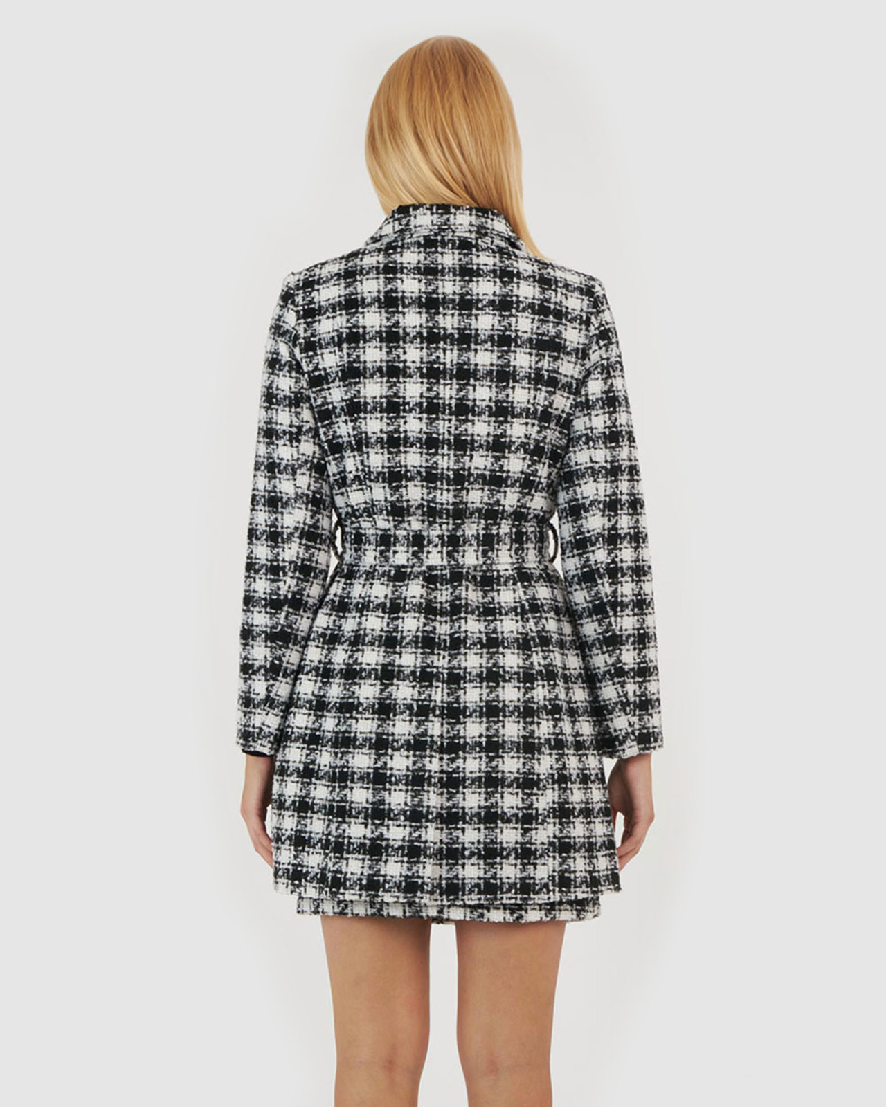 Brielle Tweed Check Coat