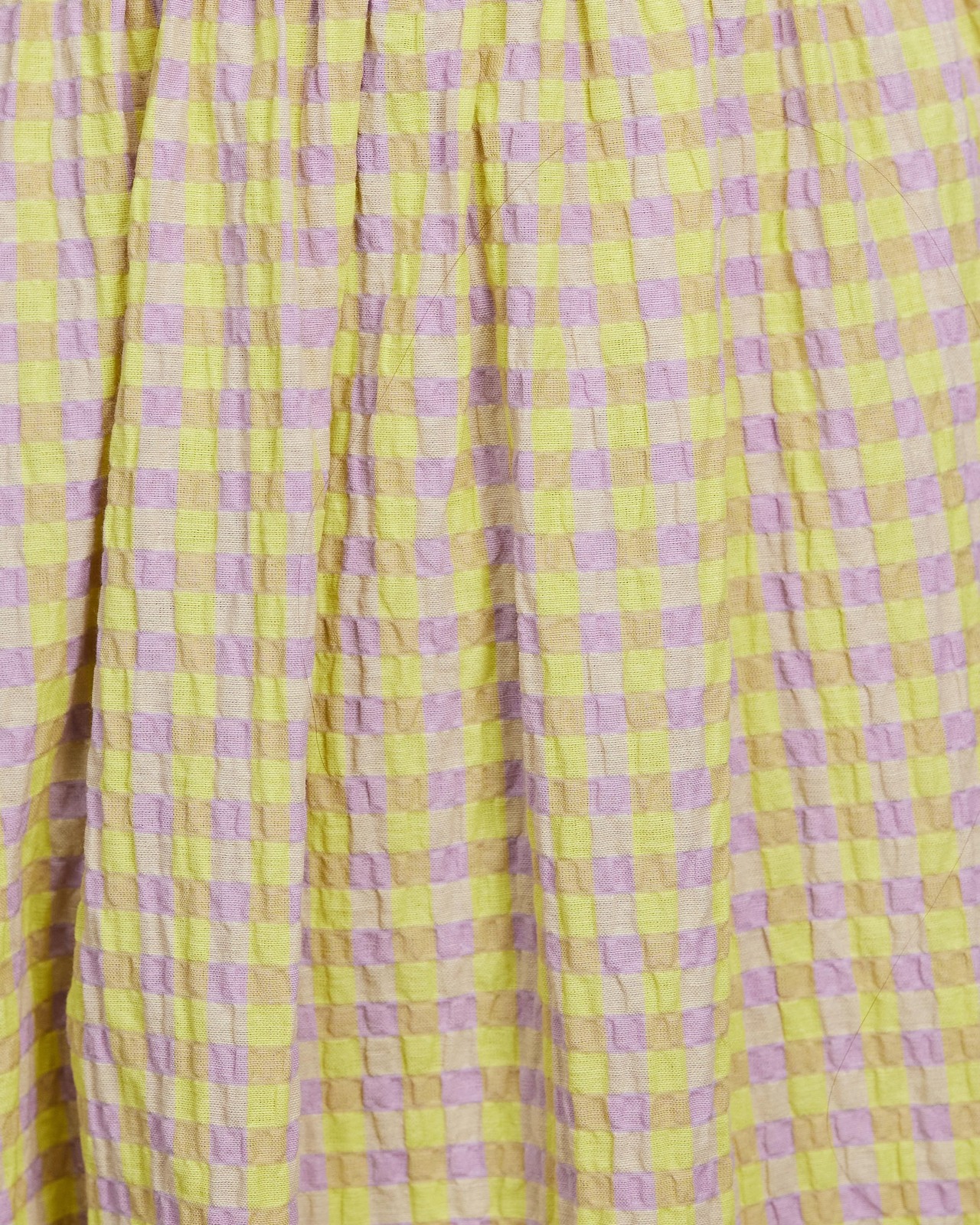 Seersucker Check Wrap Dress