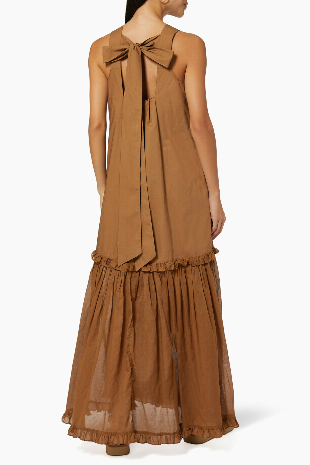  ADRIANNA ORGANIC COTTON POPLIN MAXI DRESS IN CINNAMON