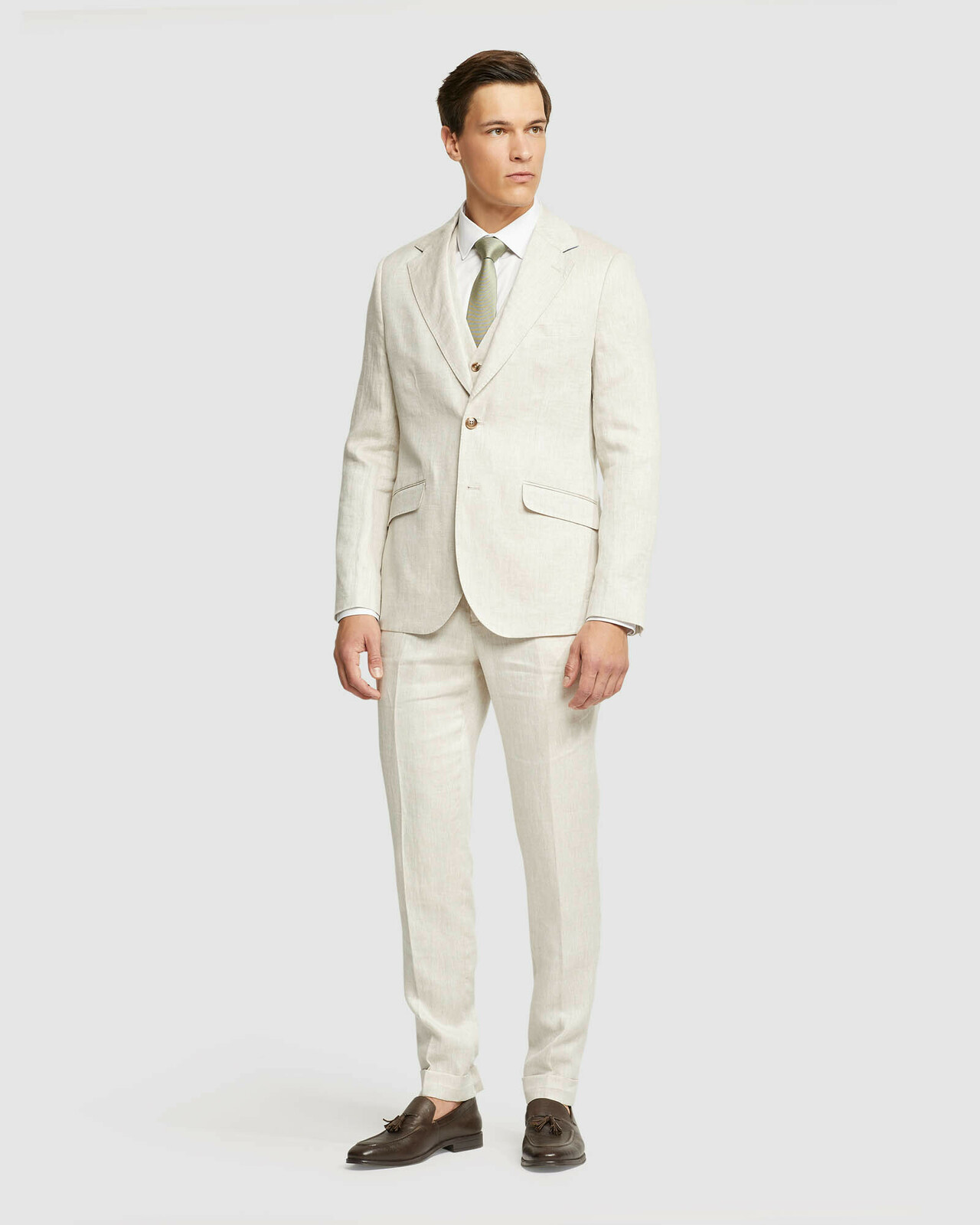 Folded Cuff Linen Trousers