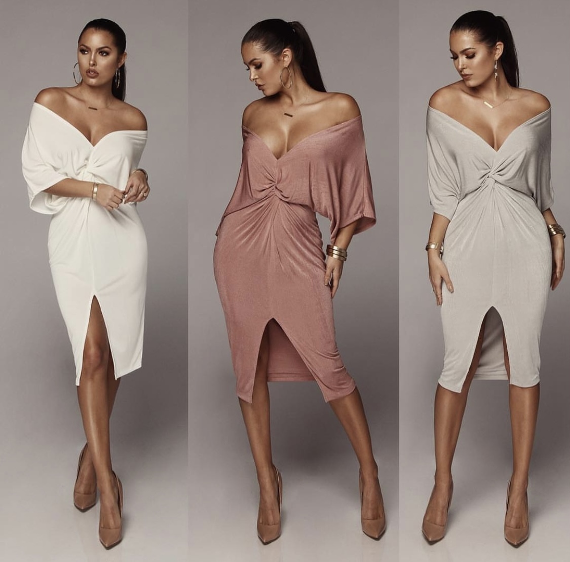 Off the shoulder white dress