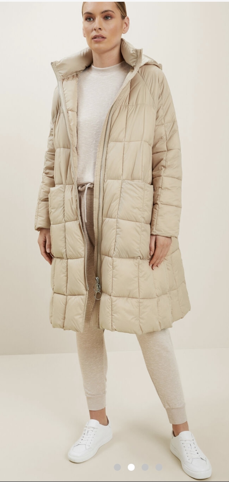 Quilted ALine Puffer Jacket Neutral Blush AirRobe