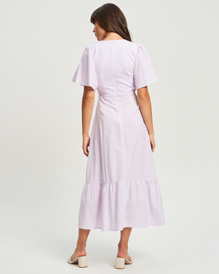 sachin and babi light blue dress LILAC BRODERIE COLLAR CHIFFON MIDI DRESS main image 1