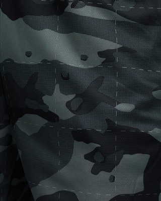 nike training shorts with camo swoosh in black