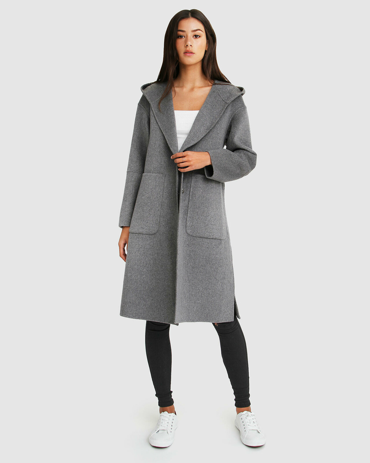 Walk This Way Wool Blend Hooded Coat