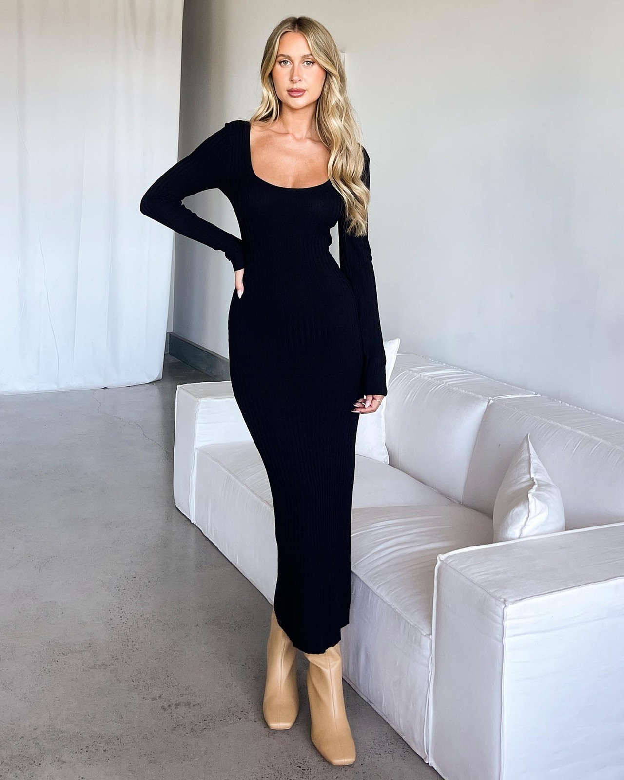 knee length dresses for ladies CIARA MIDI DRESS – Lolliesvintagestore main image 1