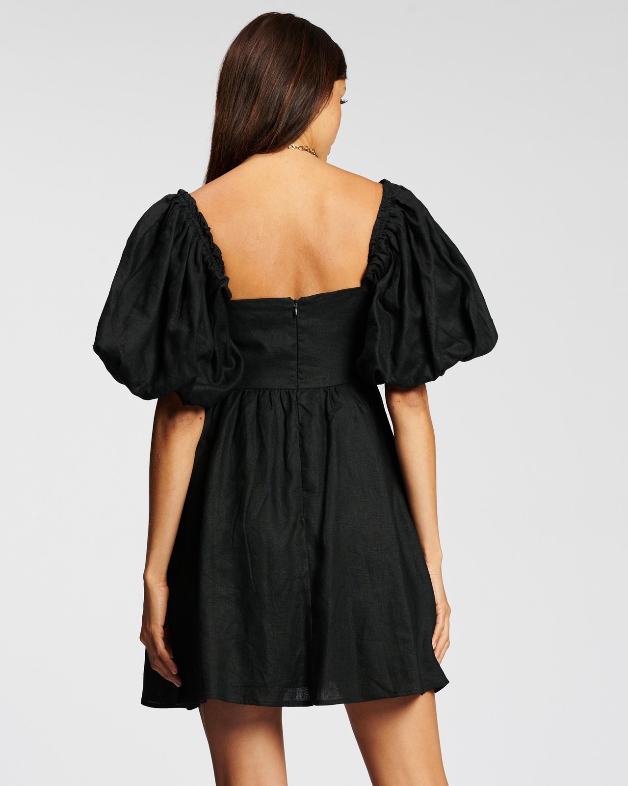 Puff Ball Linen Dress