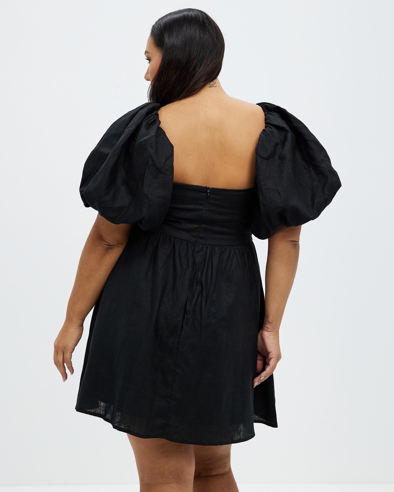 Puff Ball Linen Dress
