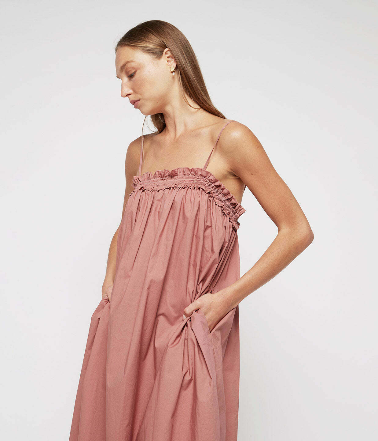 Bird and Knoll Ida Maxi Dress in Antique Rose AirRobe
