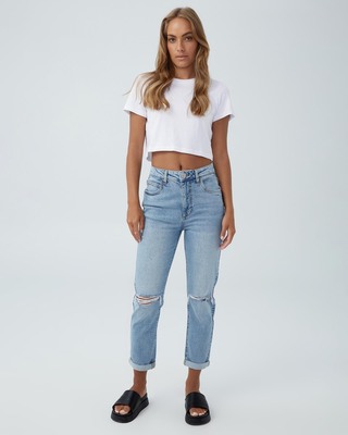 MOTHER Stretch cotton jeans リング カスタム Cher Mom Jean – Jordache