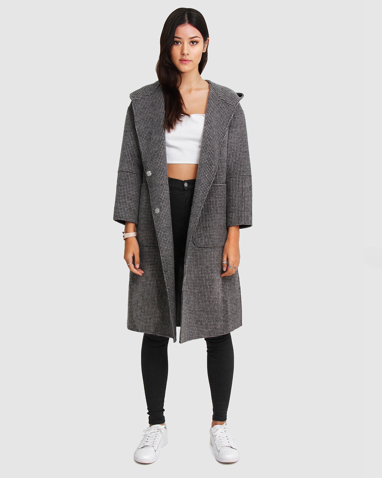 Belle & Bloom Walk This Way Wool Blend Hooded Coat - AirRobe