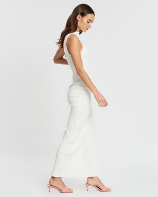 bhldn brooke puff-sleeve v-neck midi dress Dakota Powder Blue Puff-Sleeve Midi Dress – Club L London