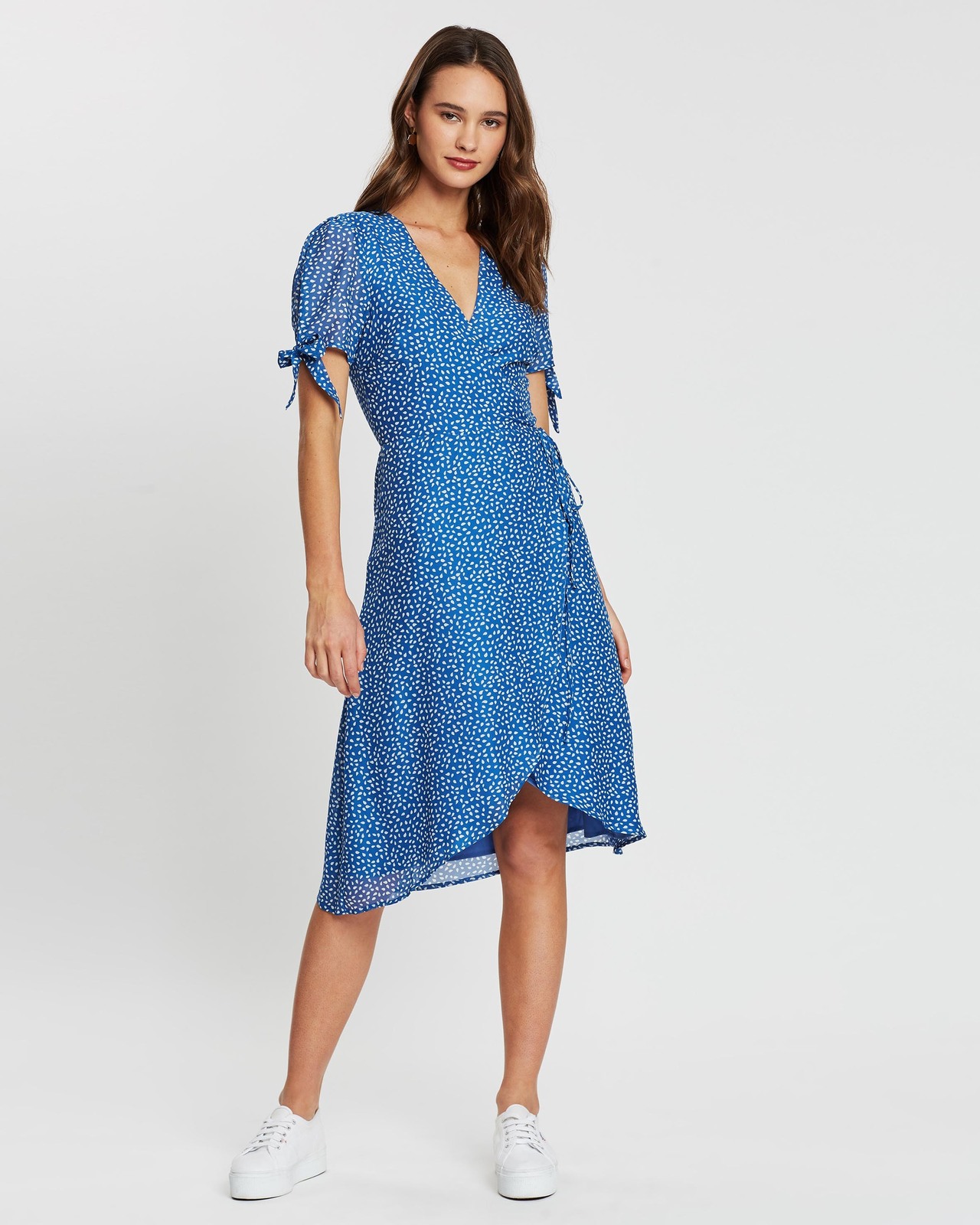 Olivia Tie Sleeve Wrap Dress