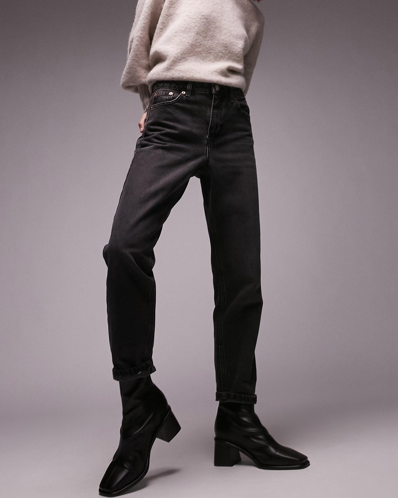 Mom Jeans Topshop Black Jeans Petite ASOS DESIGN Petite High Rise