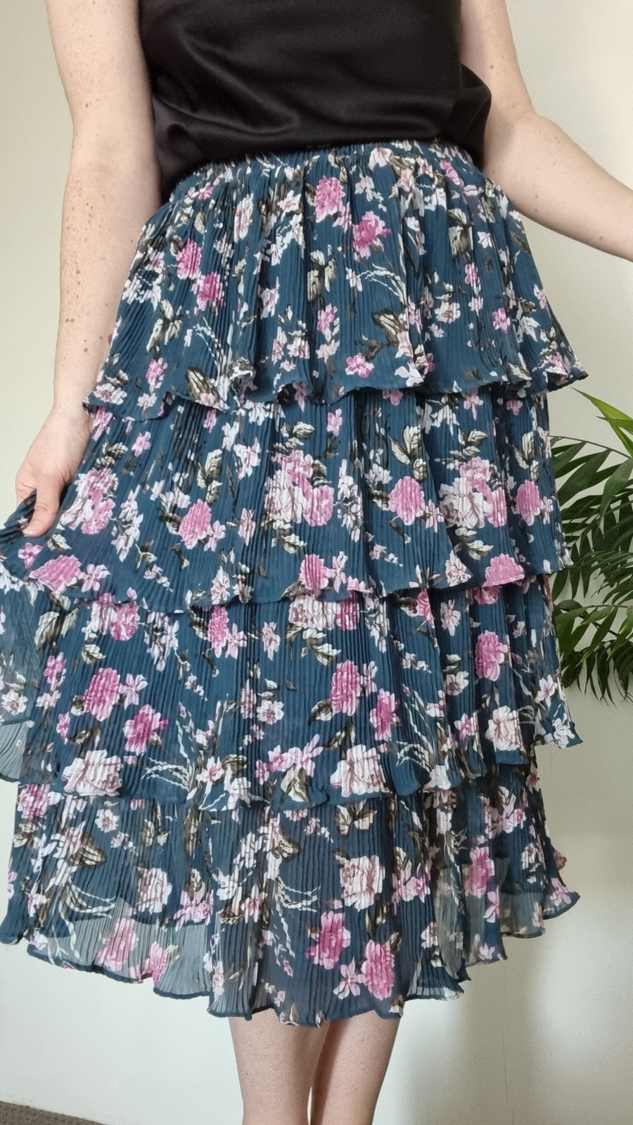 Thrilled Navey Floral Skirt