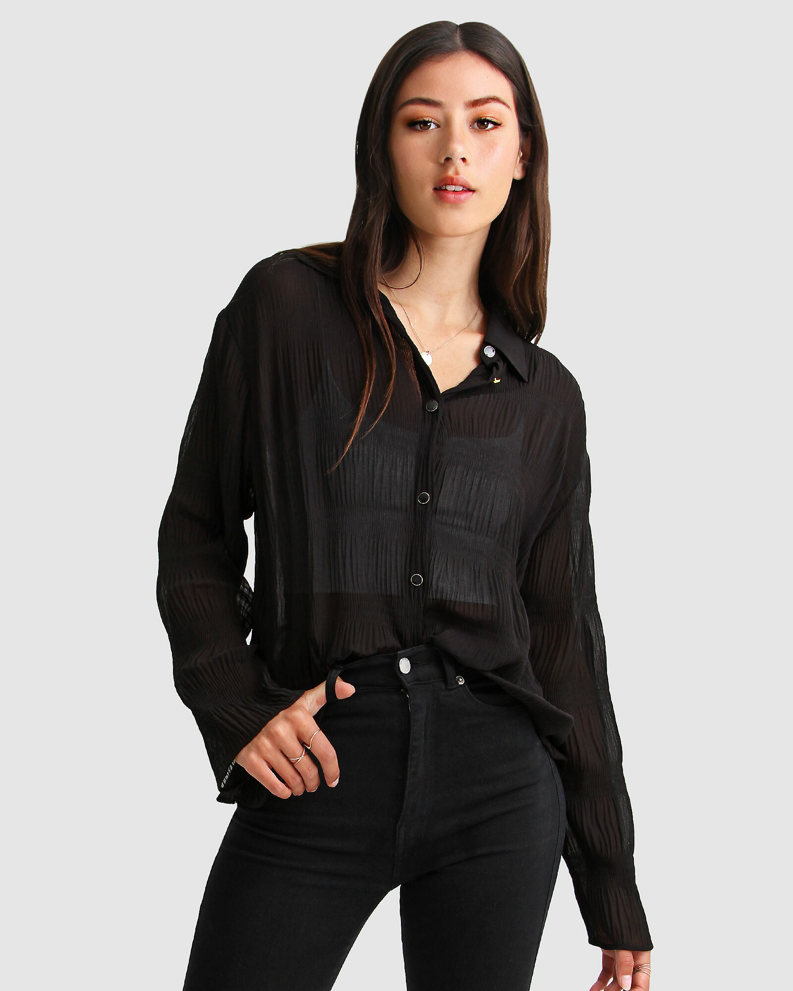 Belle & Bloom Yoko Shirred Chiffon Blouse - AirRobe
