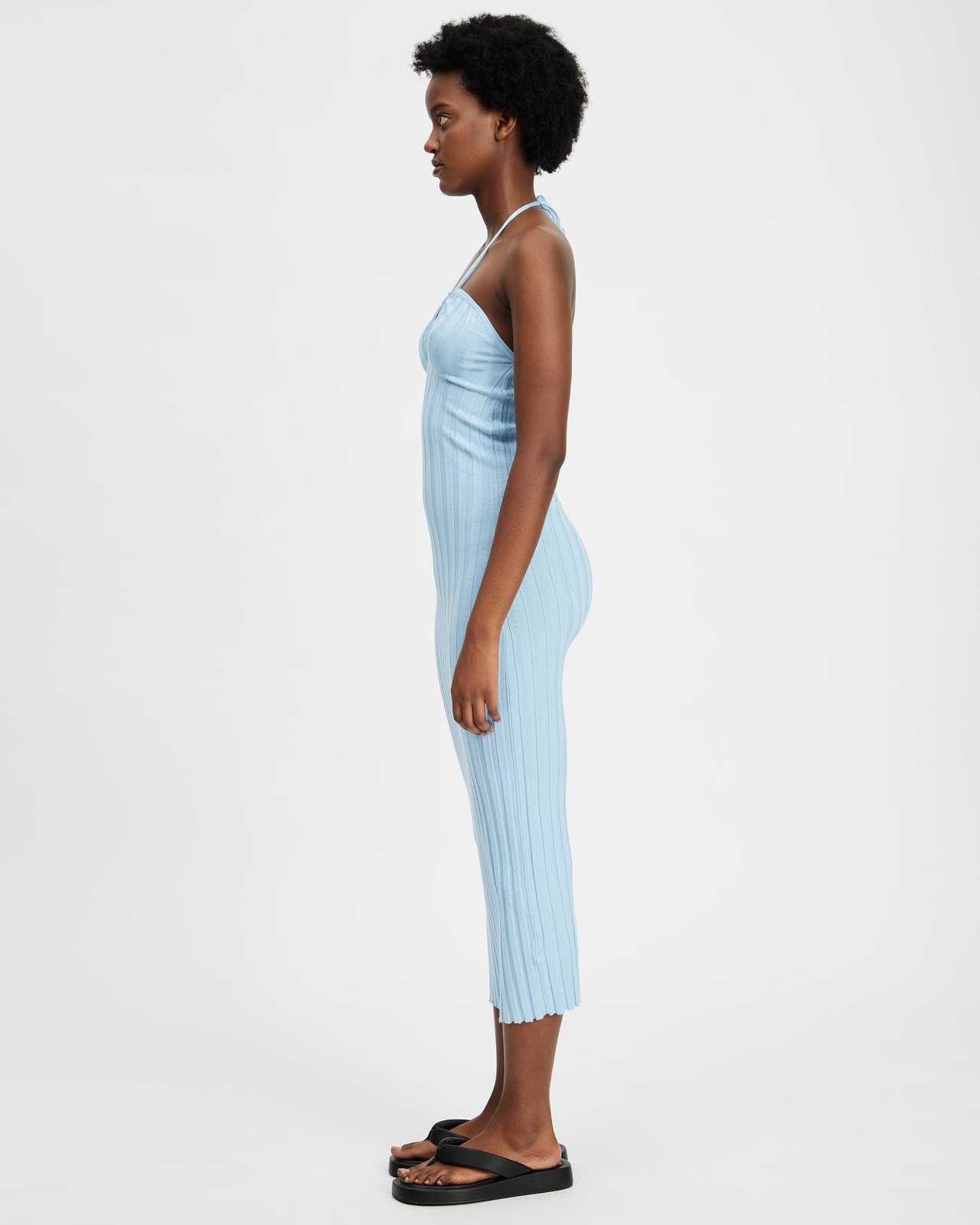 Myla Keyhole Halter Strappy Midi Dress