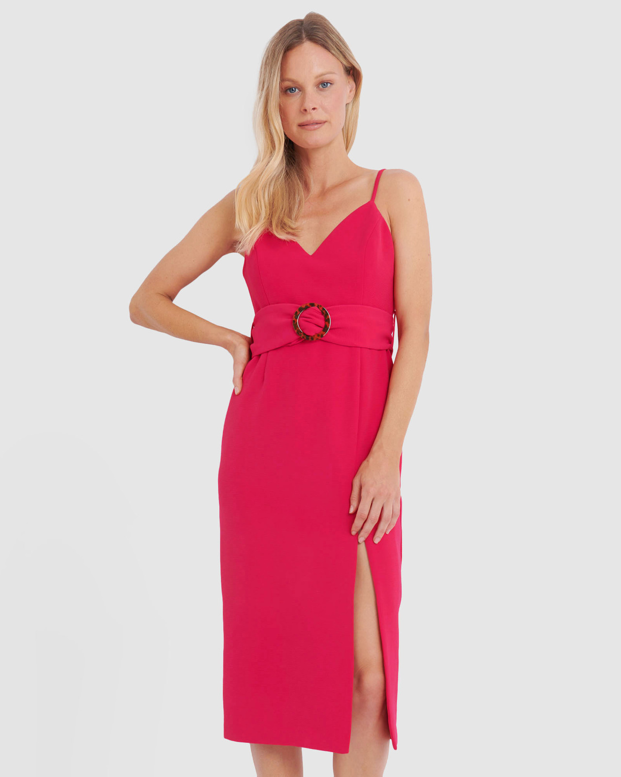 Forcast Kiara Belted Midi Dress - AirRobe Forcast Kiara Belted Midi Dress - AirRobe