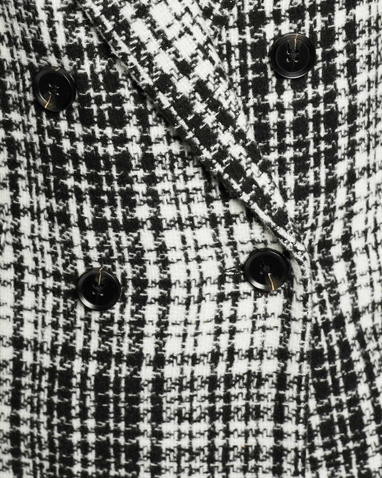 Check Wool Blend Coat