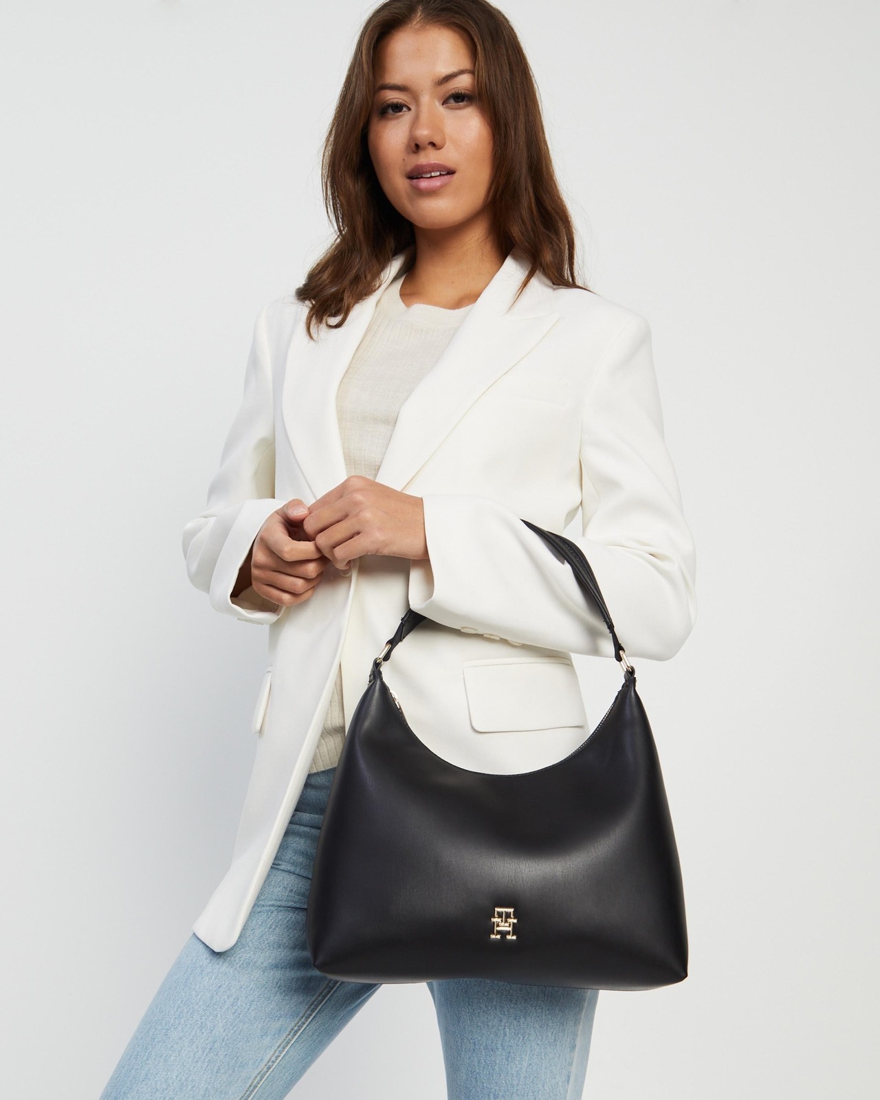 Iconic Logo Tape Hobo Shoulder Bag