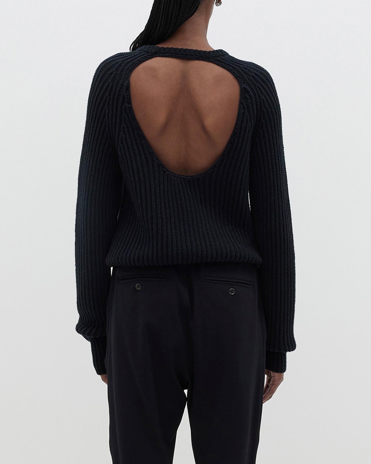Open Back Fitted Knit Jumper