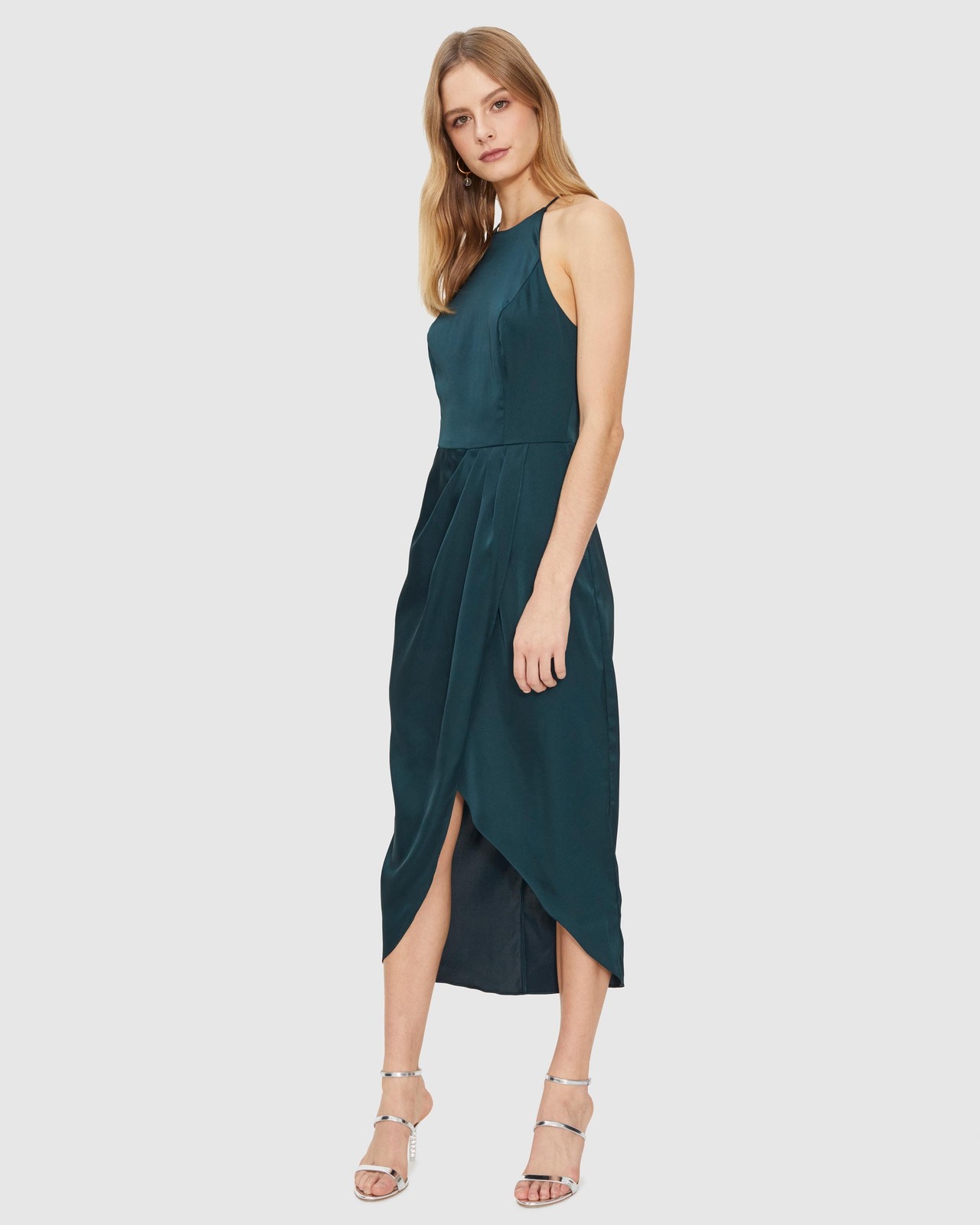 Avery High Neck Drape Dress