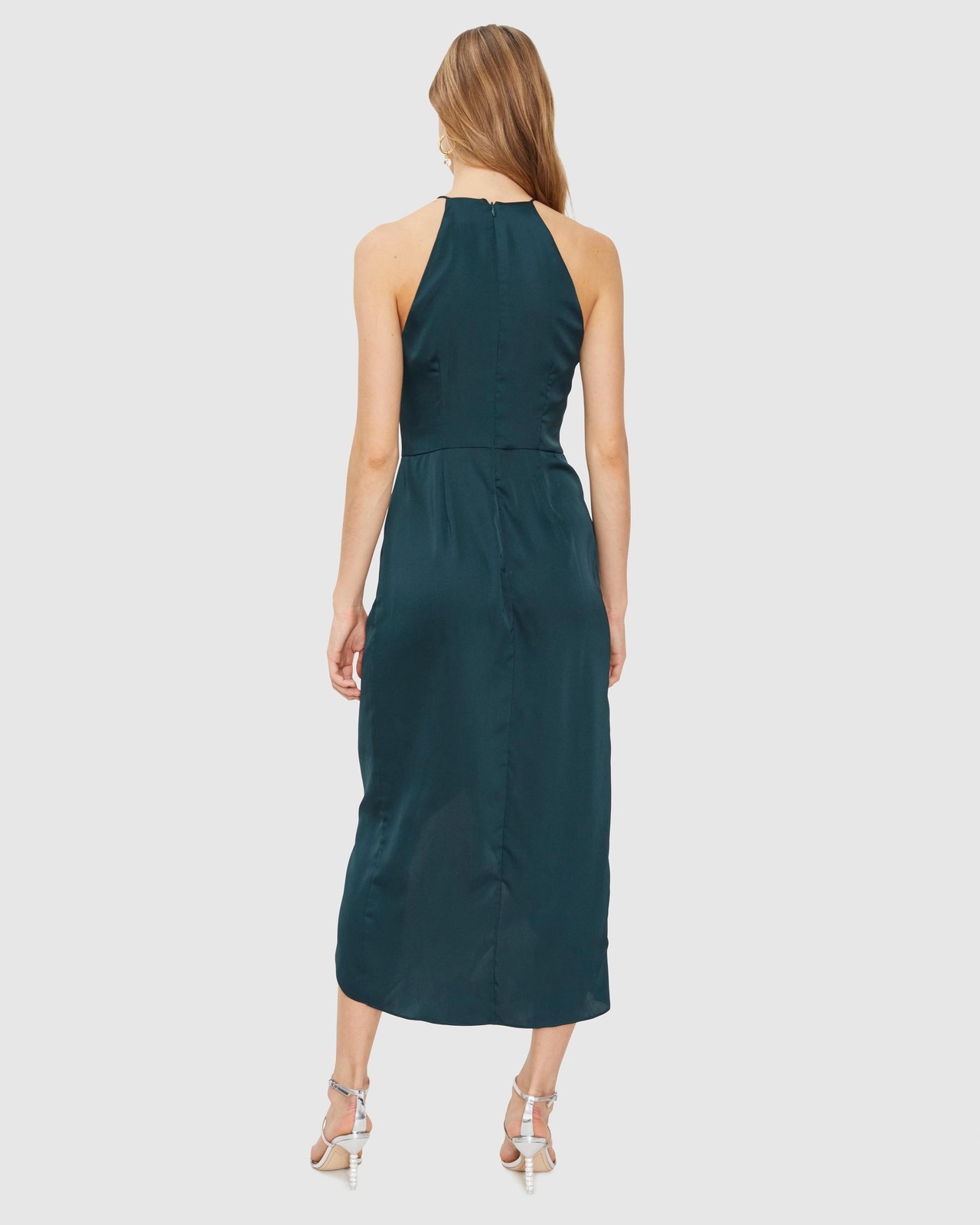 Avery High Neck Drape Dress