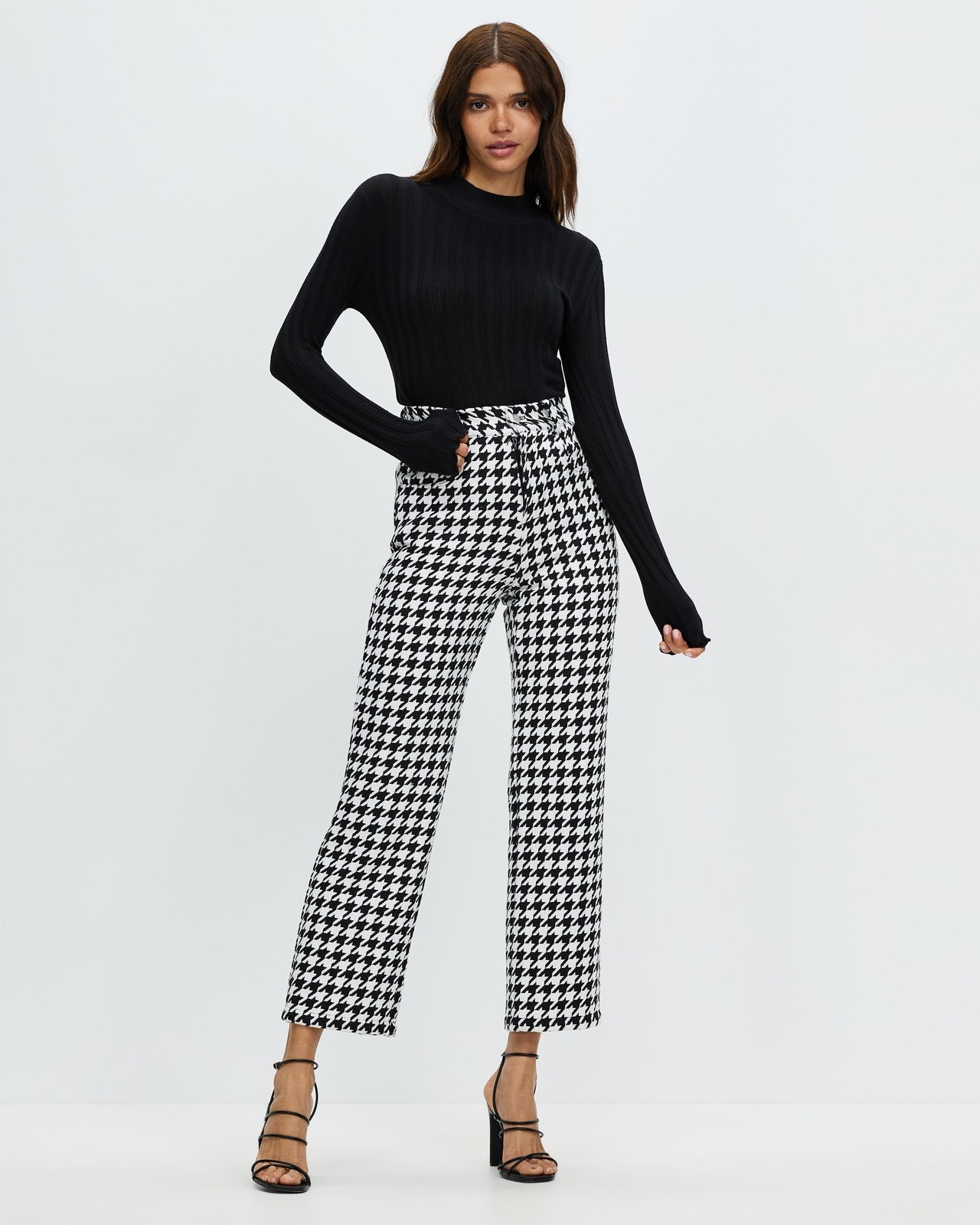 Lessie Wool Blend Houndstooth Pants