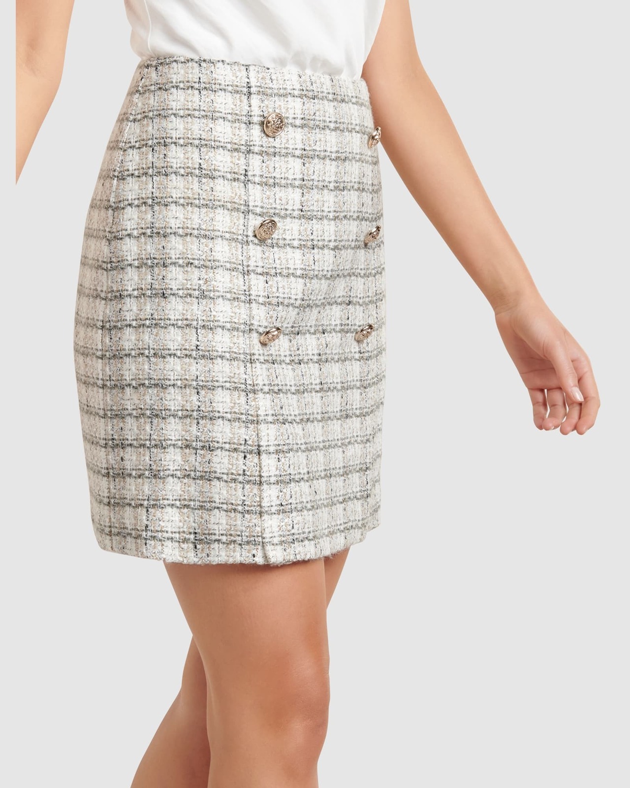 Jackson Double Vent Boucle Mini Skirt