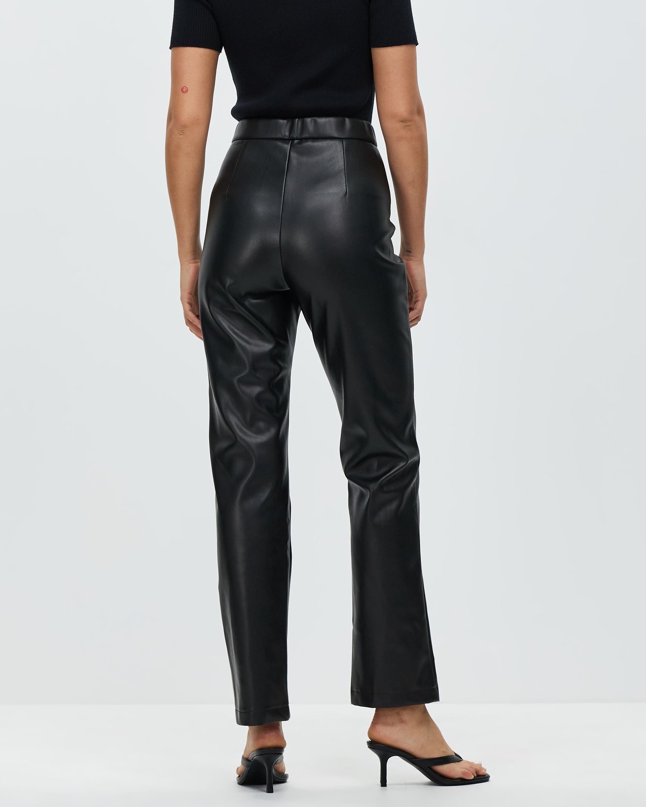 Keisha Straight Leg Leather Look Pants