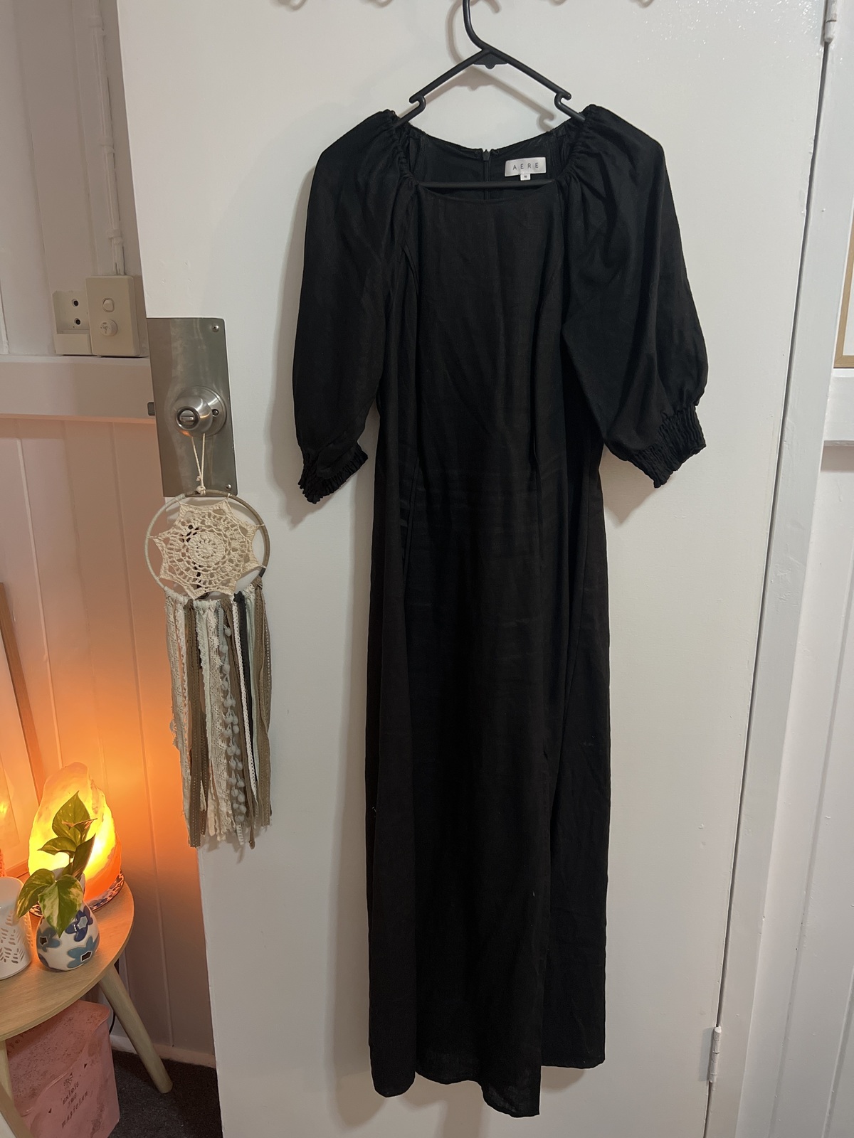 Panelled Linen Midi Dress
