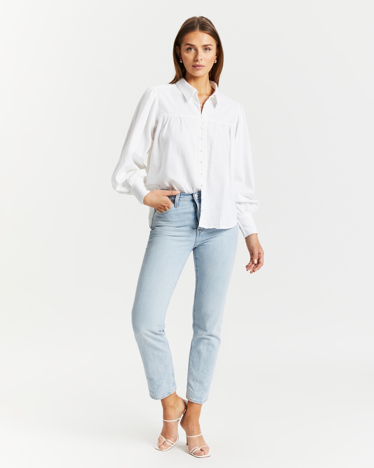Bea Linen Blend Button Front Shirt