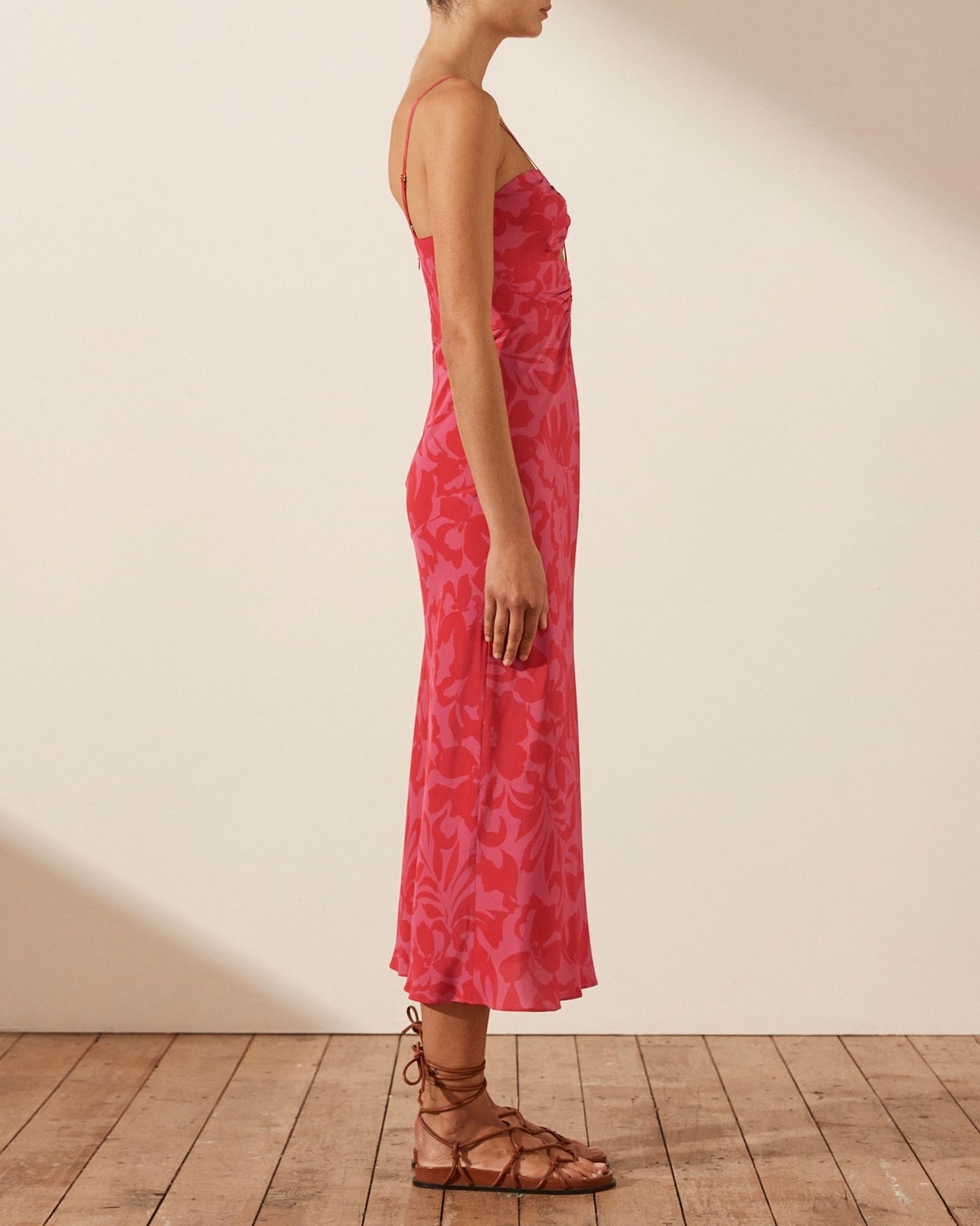 Portea Keyhole Lace Front Midi Dress