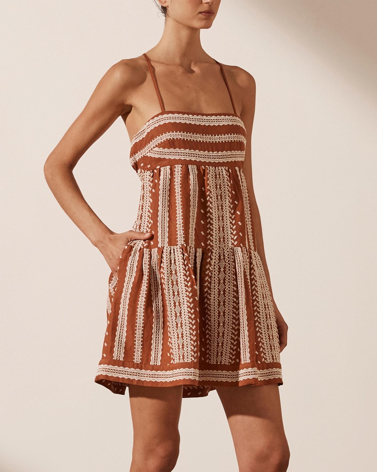 Shona Joy Atlas Backless Tiered Mini Dress - AirRobe