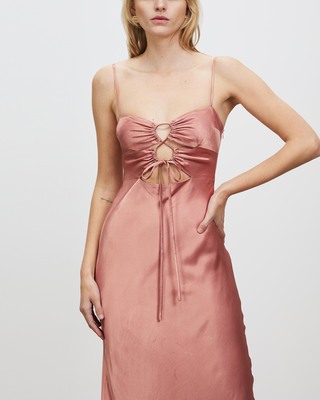 shona joy eloise lace up midi dress SHONA JOY