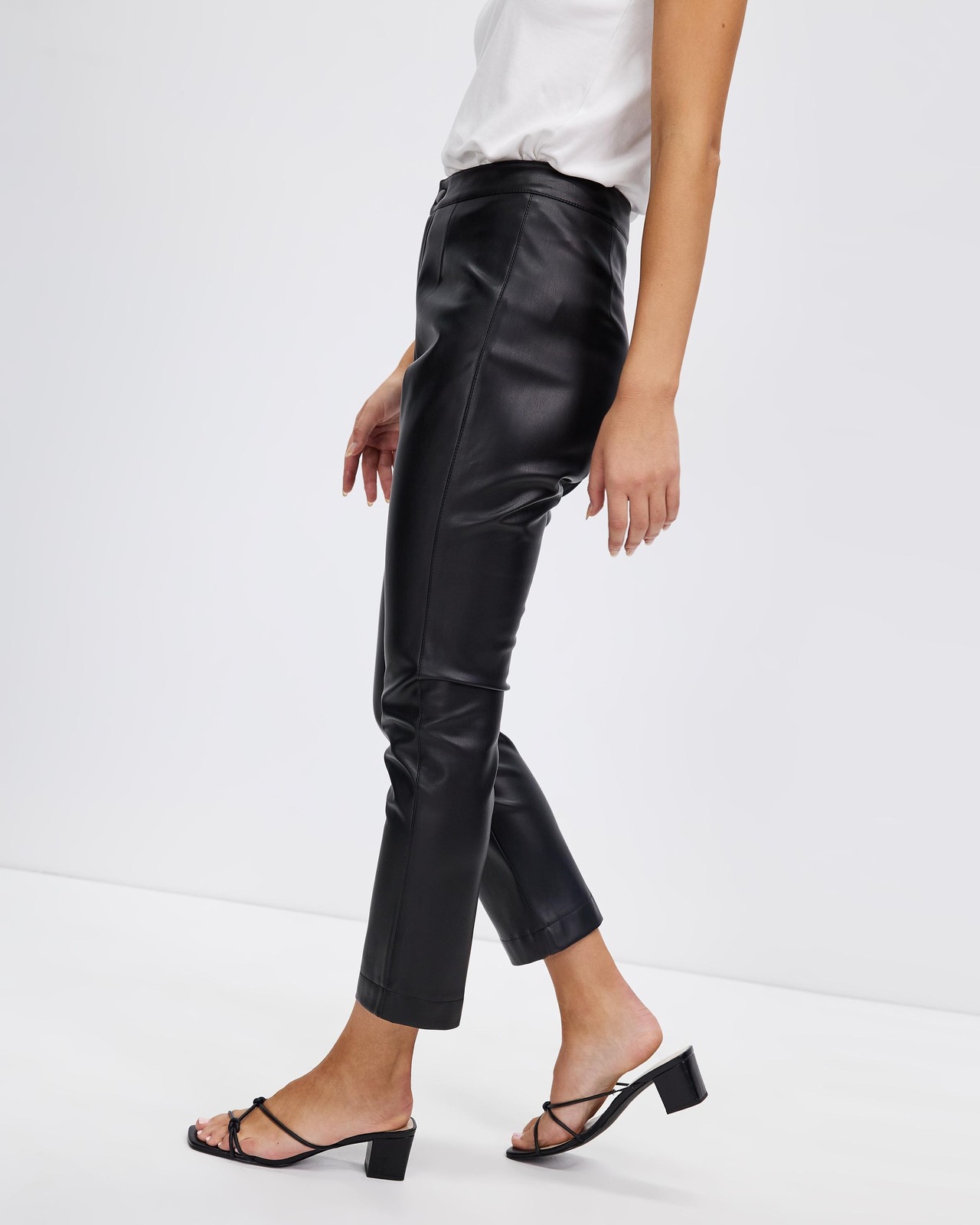 Kelsea Cropped Leather Look Pants